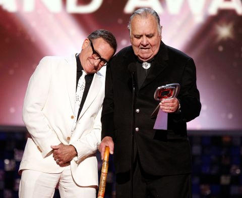 Robin Williams honors Winters on the TV Land Awards in 2008. Williams has often credited Winters as a big influence. They starred together on the sitcom "Mork & Mindy."<br />