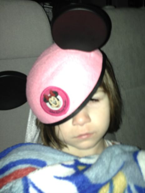 Angela Miller of Toledo, Ohio, got this photo of her daughter at the <a href="http://ireport.cnn.com/docs/DOC-955073">end of a big day</a> at Walt Disney World. It was their family's first trip. "My daughter had a fantastic time and collapsed on our way back to the hotel on our final day," she said.