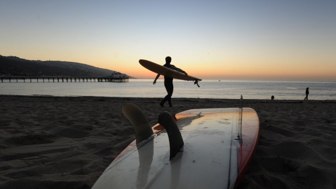 Head to Malibu for a sunset and a surf.