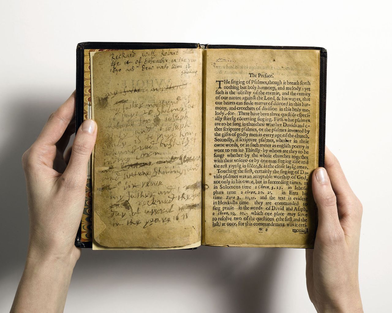 "The Whole Booke of Psalmes" -- universally known as "The Bay Psalm Book" -- was produced in the virtual wilderness of Massachusetts Bay Colony by the Congregationalist Puritans. When it sold for $14,165,000, it set a world auction record for any printed book.