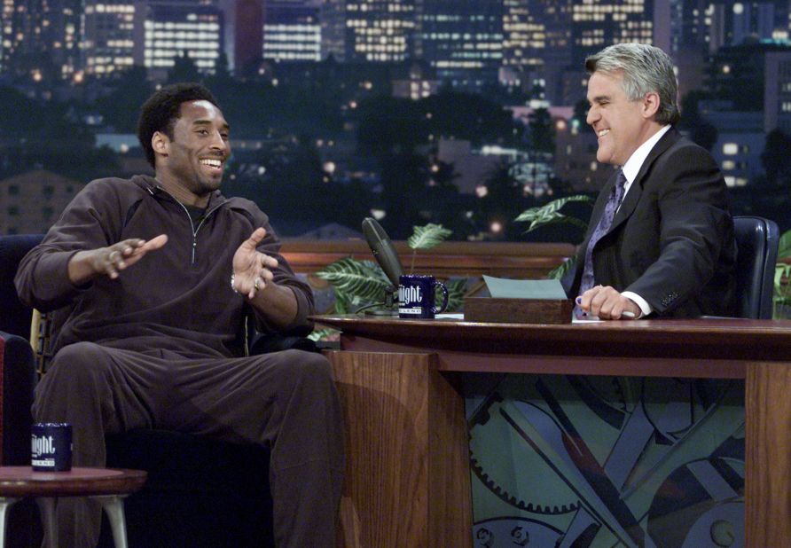 Bryant appears on "The Tonight Show with Jay Leno" at NBC Studios in 2001.