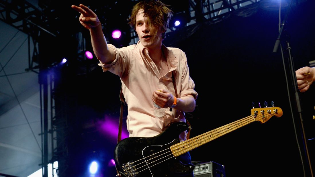 Alexander "Chilli" Jesson of Palma Violets performs during Day One of the festival on April 12.