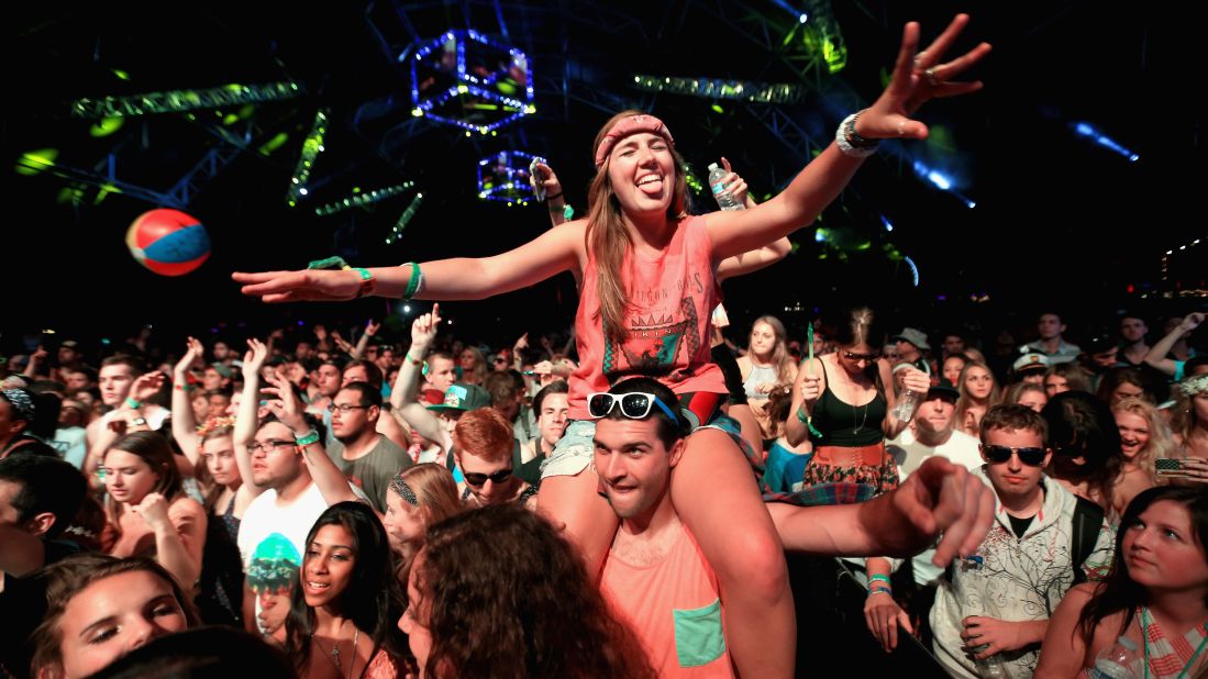 Guests attend Day One of the Coachella festival.