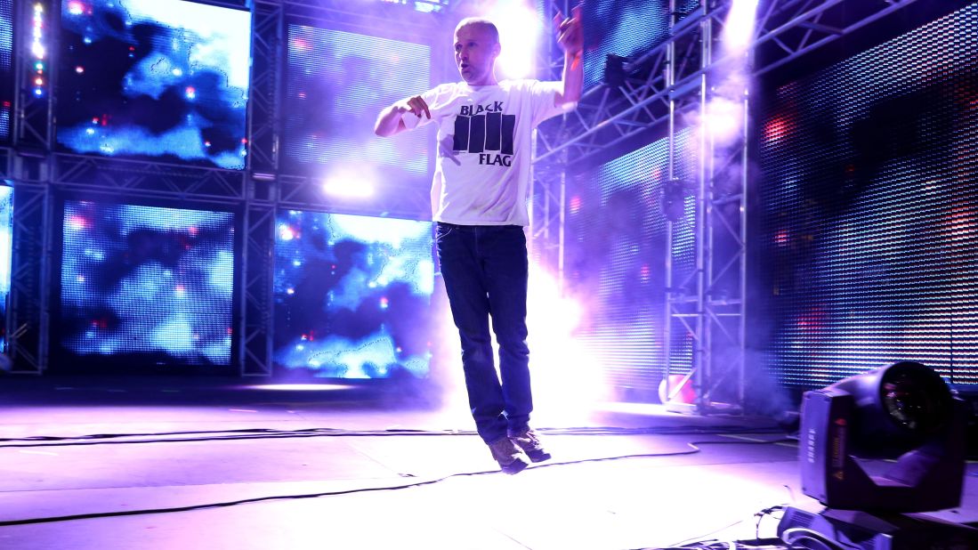 Moby performs onstage on April 13.