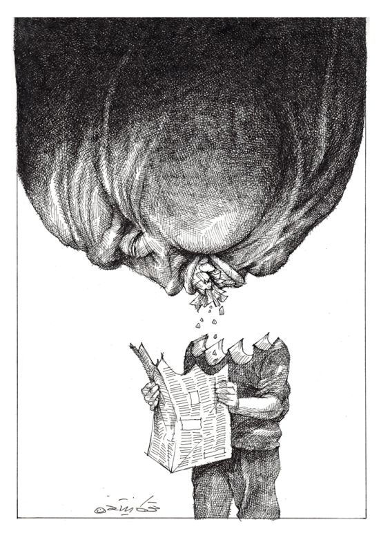 By Touka Neyestani. "Cartoons communicate with a much wider audience, with different layers of society," says Memarian. 