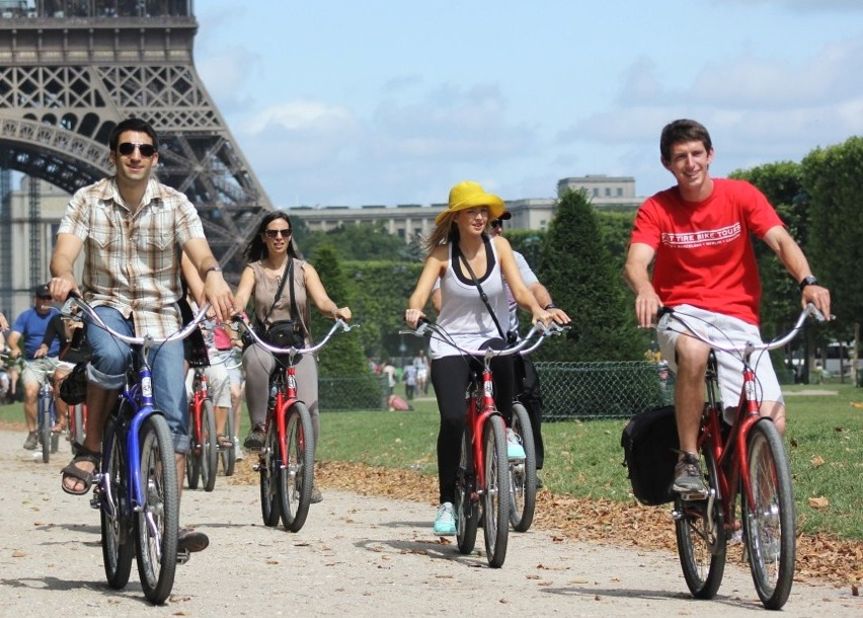 <a href="http://fattirebiketours.com/paris" target="_blank" target="_blank"><strong>Fat Tire Bike Tours, Paris, France.</strong></a><strong> </strong>Hop on a bike for a day or night ride through the ever-enchanting City of Light. Guided tours last from four to five hours with frequent stops for conversation and photo ops.