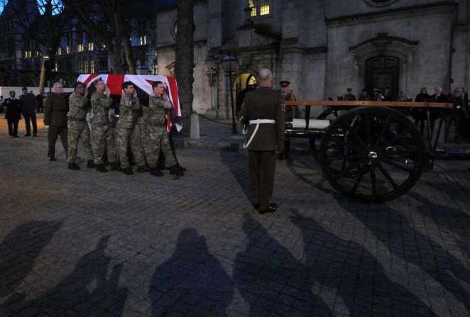 Former British Prime Minister Margaret Thatcher died on April 8 following a stroke at the age of 87. She will receive the high honor of a ceremonial funeral with military honors on April 17.