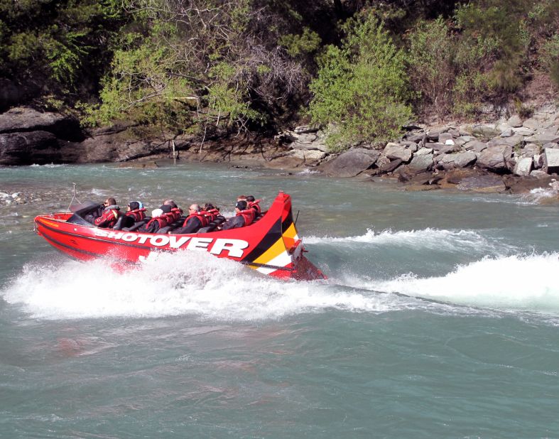 <a href="http://www.shotoverjet.com" target="_blank" target="_blank"><strong>Shotover Jet, Arthur's Point, New Zealand.</strong></a><strong> </strong>This jet-boat tour operates in the canyons of the Shotover River at speeds of up to 53 miles per hour in water as shallow as 4 inches deep.