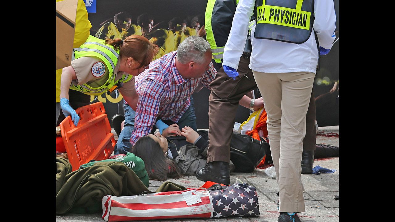 Emergency personnel respond to the scene.