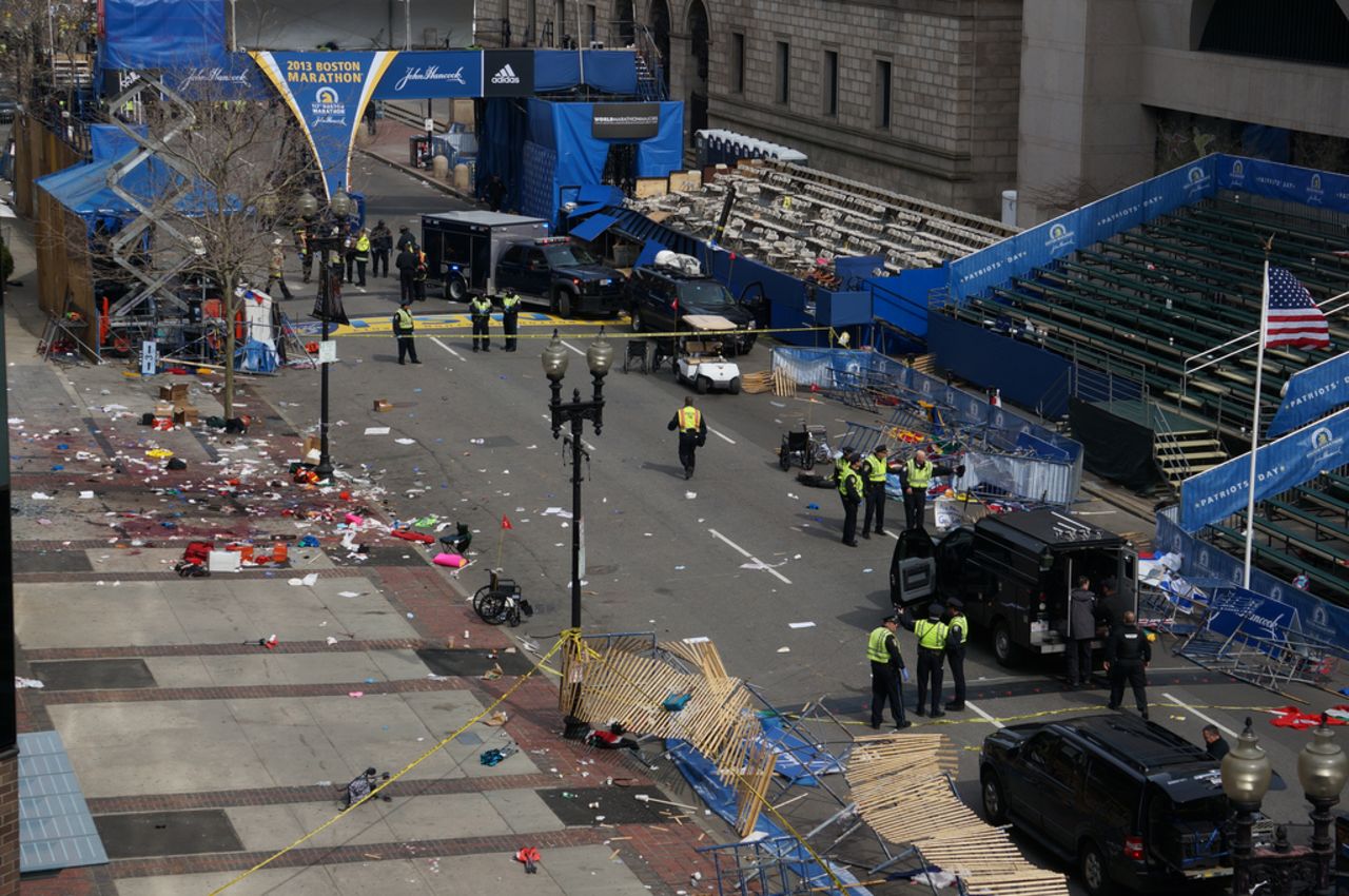 Debris covers the ground.