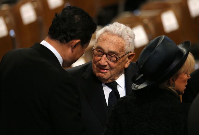 Former U.S. Secretary of State Henry Kissinger is among the dignitaries at St. Paul's Cathedral.