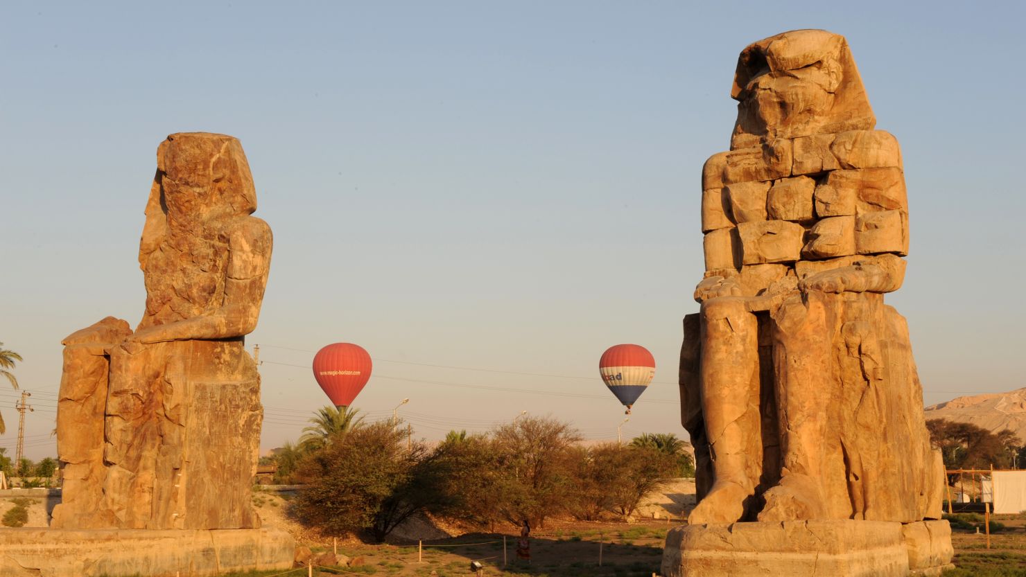 A file image of balloons flying over Luxor. One of Egypts top tourist draws, visitors go to see ancient temples and tombs.