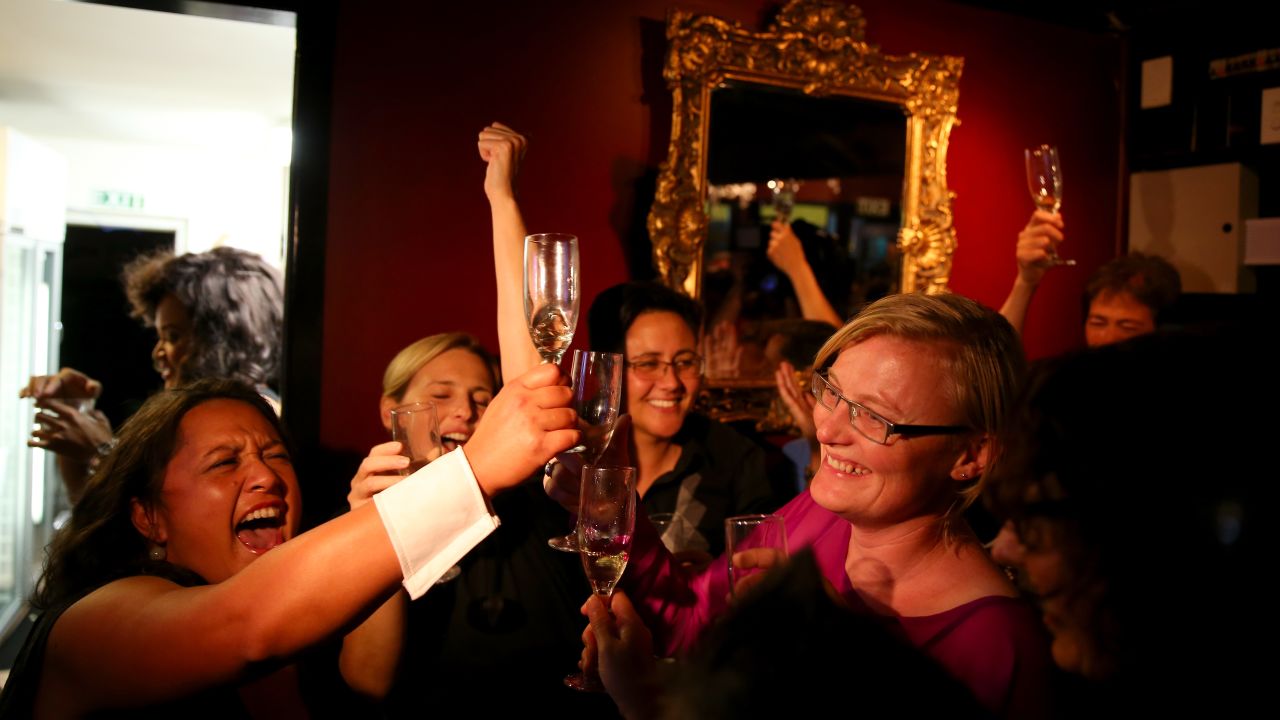 Celebrations begin after the bill that makes same-sex marriage legal in New Zealand passed the parliamentary vote.