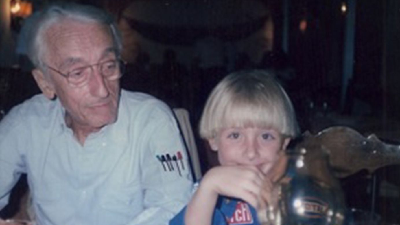 Jacques Cousteau with his grandson, Philippe Cousteau, Jr. 