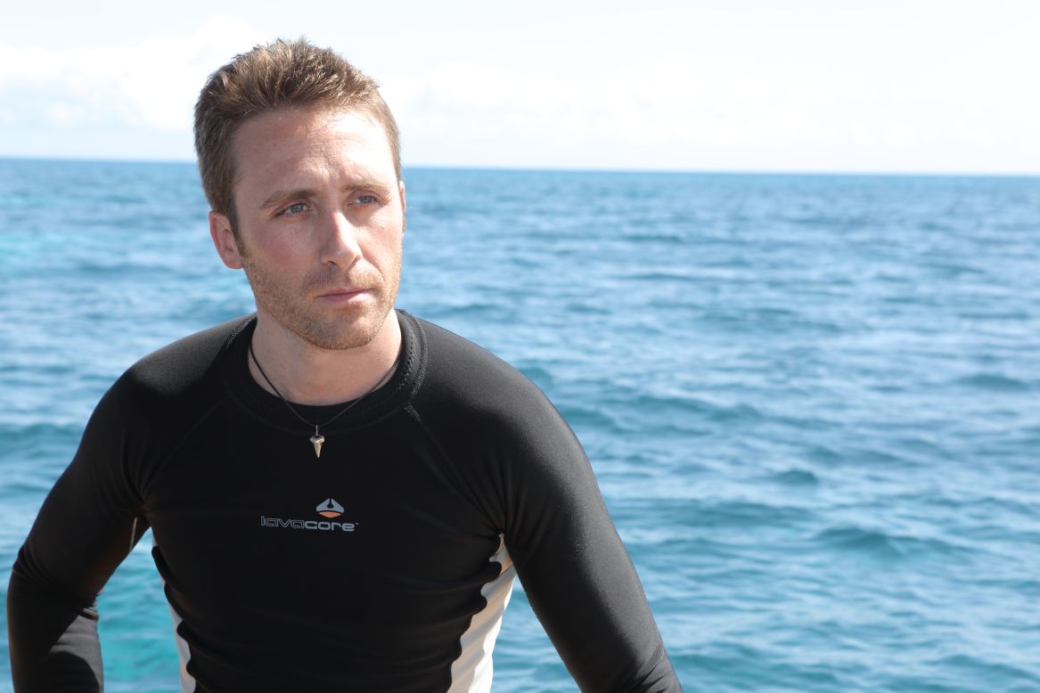Philippe Cousteau, Jr. during a recent dive in the waters off the Great Barrier Reef.