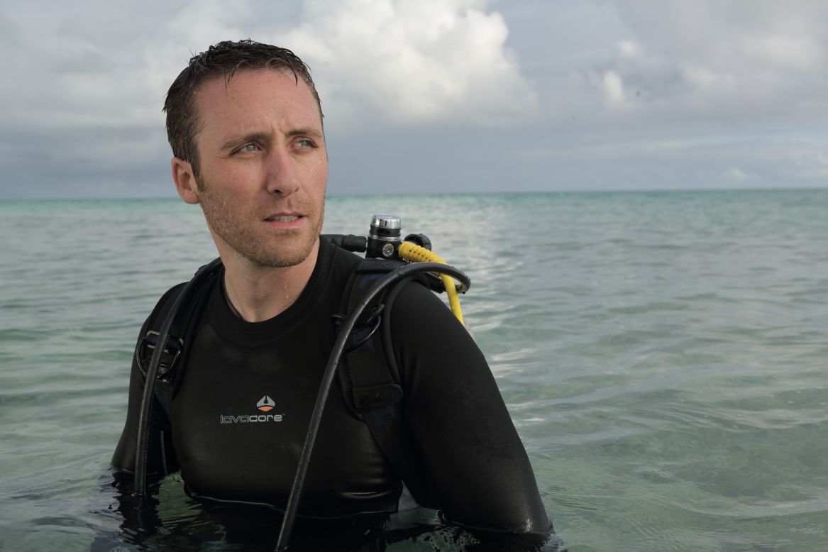 Philippe Cousteau, Jr. is seen during a recent dive in the waters off the Great Barrier Reef.