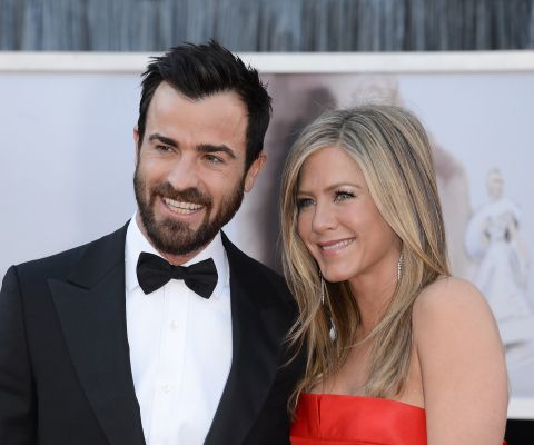 Jennifer Aniston, 45, is "thisclose" to marital bliss with her fiance, 42-year-old Justin Theroux. Before becoming engaged to Theroux, Aniston dated John Mayer, who's eight years her junior. 