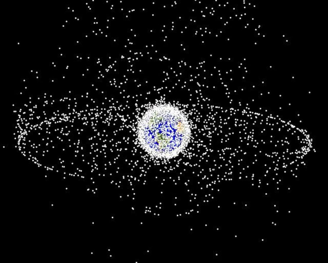A NASA illustration of space junk orbiting Earth.