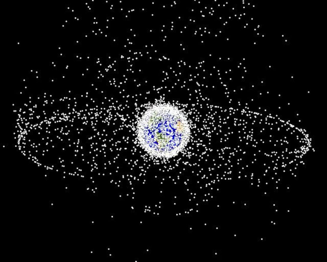 A NASA illustration of space junk orbiting Earth.