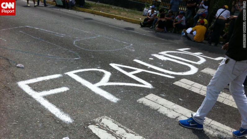 Opposition protesters made their feelings clear in this road graffiti, as seen in iReporter Manuel Sosa's <a href="index.php?page=&url=http%3A%2F%2Fireport.cnn.com%2Fdocs%2FDOC-957810">image from Merida</a>, western Venezuela