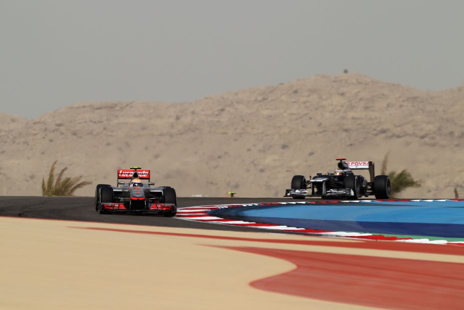 The Sakhir circuit was constructed in the desert outside the capital of Manama which means sand often blows across the track  -- those conditions can be hard work for Formula One's engines and tires