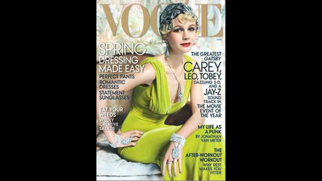 Thanks to Carey Mulligan's role as Daisy Buchanan in Baz Luhrmann's adaptation of "The Great Gatsby," the <a href="http://www.vogue.com/magazine/article/great-expectations-carey-mulligan-as-daisy-buchanan-in-the-great-gatsby/#1" target="_blank" target="_blank">May issue of Vogue</a> offers a glamorous 1920s take on the actress. 