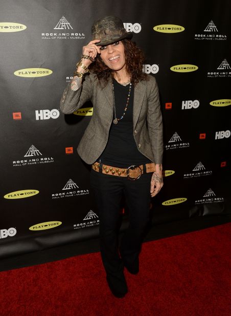 Singer/songwriter Linda Perry arrives at Los Angeles' Nokia Theatre.