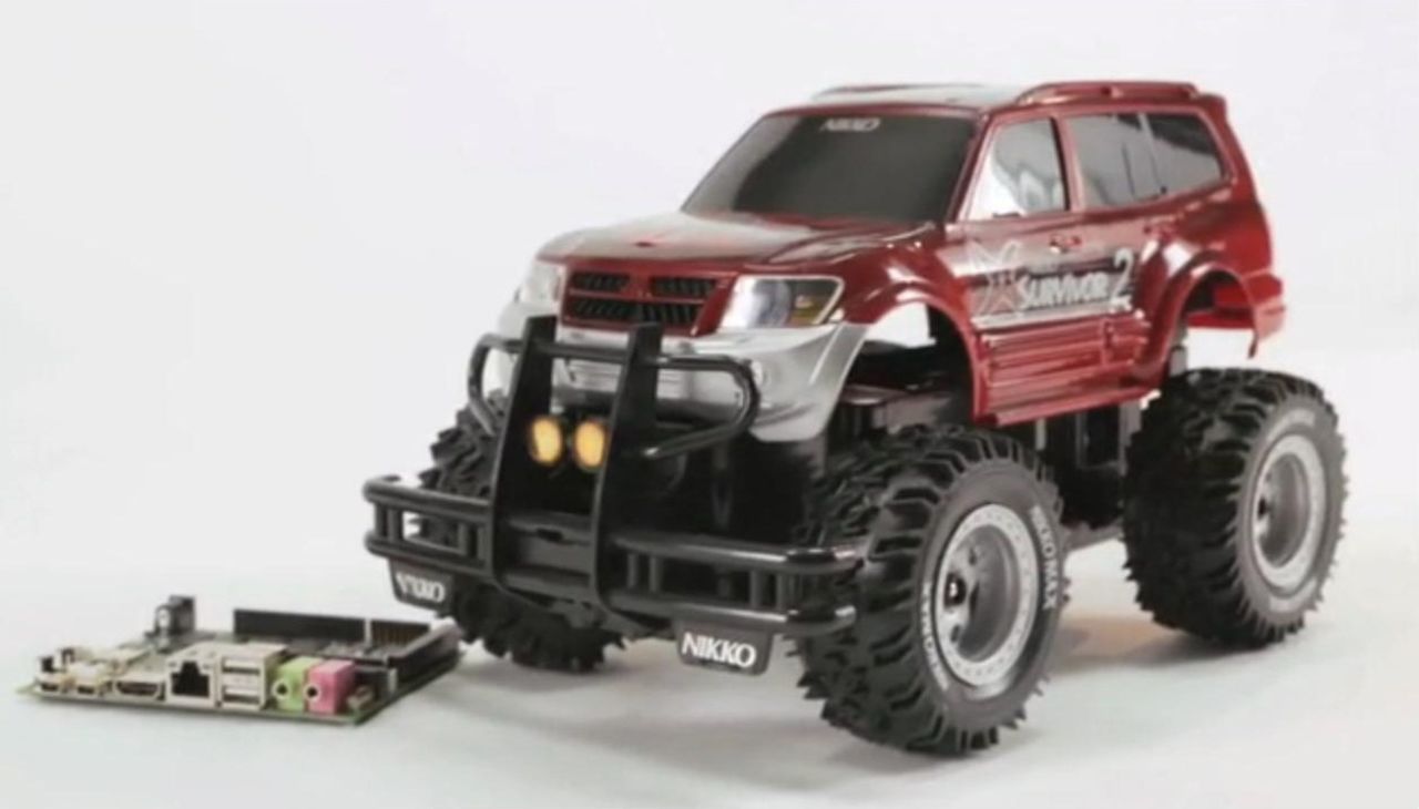 UDOO's makers say the hardware is designed to allow for easy software development and design, so that with just a few steps users can start creating their own projects -- such as this tablet controlled, camera-equipped car -- with minimum knowledge.