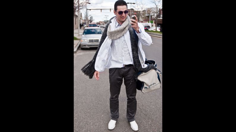 Tsarnaev answers a call while walking to boxing practice at the Wai Kru Mixed Martial Arts center in Boston.