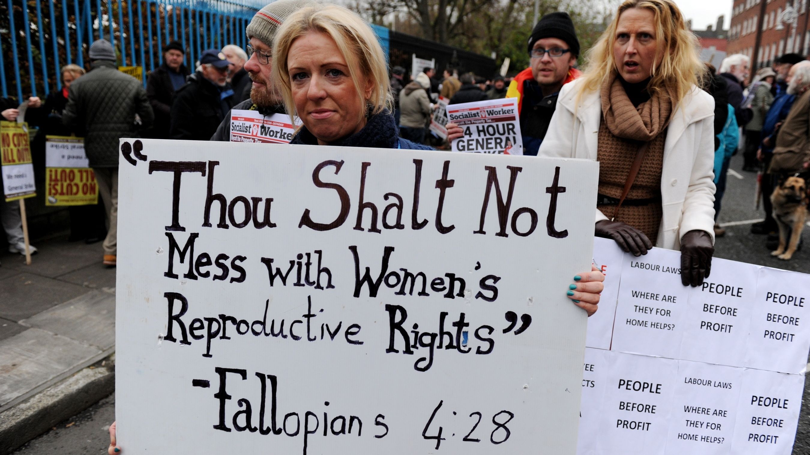 Protest against Ireland's abortion laws in Dublin, Ireland on November 24, 2012. 
