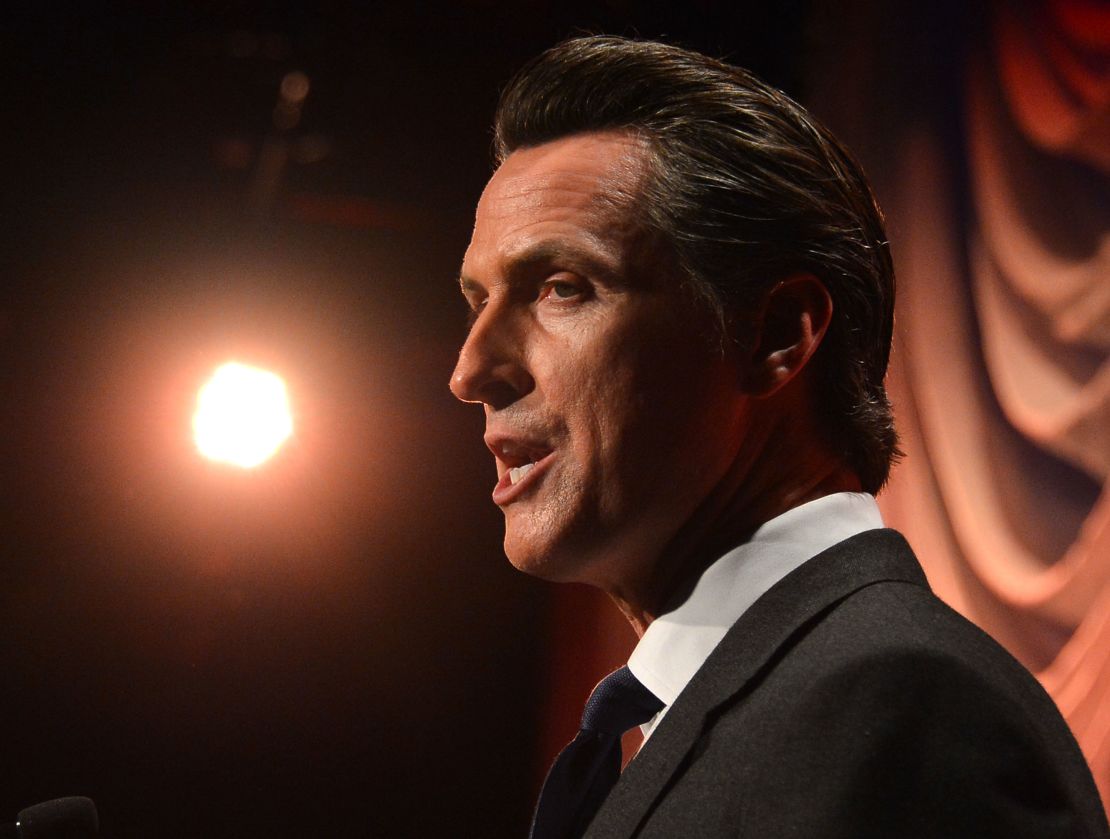 California Lt. Gov. Gavin Newsom on stage at The Beverly Hilton Hotel on November 19, 2012 