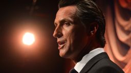 California Lt. Gov. Gavin Newsom on stage at the The Saban Free Clinic's Gala Honoring ABC Entertainment Group President Paul Lee And Bob Broder at The Beverly Hilton Hotel on November 19, 2012 