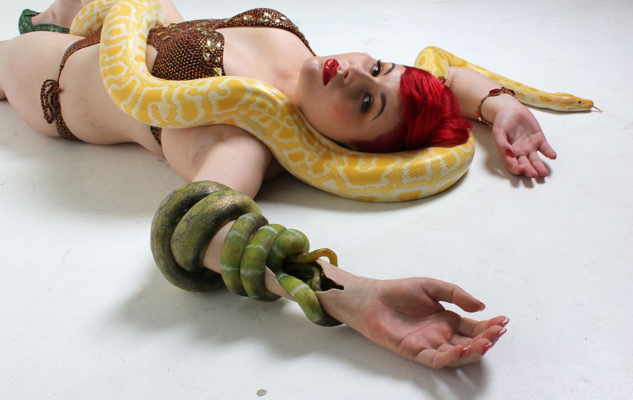 The Alternative Limb Project is producing beautiful artificial limbs, including this "snake arm," used by British swimmer and amputee Jo-Jo Cranfield, pictured.