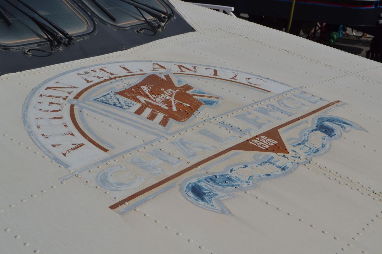 The 22-meter boat still bears the Virgin emblem -- albeit a little faded. "Cosmetically, she's dusty, the paint is starting to peel, and the fuel tanks need to be reinstated," Stevens says.