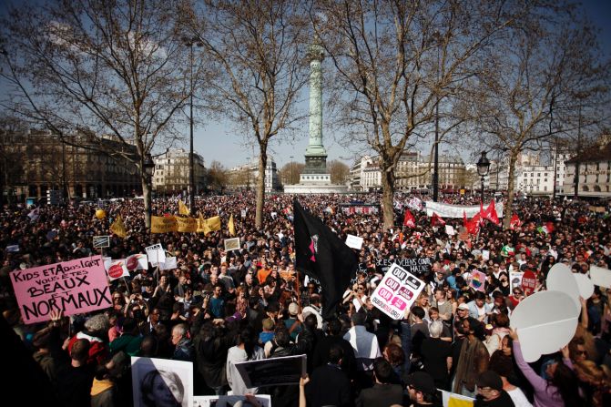 Supporters of gay marriage gather on Sunday.
