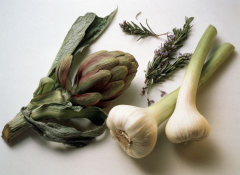 Artichokes are loaded with magnesium, a mineral vital for generating energy. And spring garlic's allicin may keep you from overeating by stimulating satiety in the brain.
