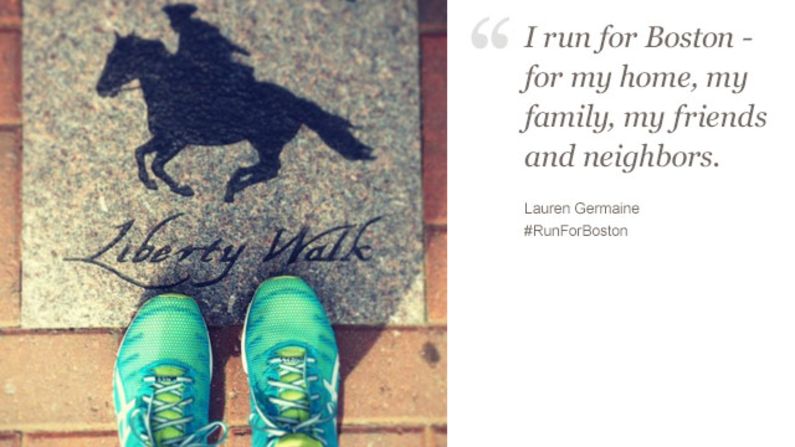 Lauren Germaine, 33, lives in North Carolina but calls Boston home. She hopes to run the marathon there next year.