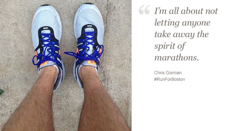 Chris Gorman, 31, is raising money for charity while he runs with Boston in mind.