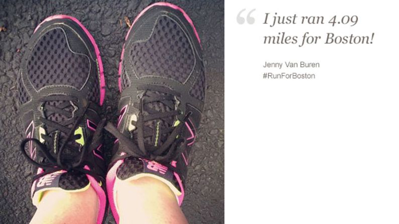 Jenny Van Buren, 43, from Ohio, said the Boston bombing only "makes me want to run farther!"
