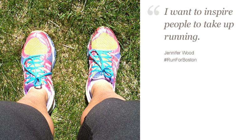 "I run for the support, the spectators and the victims of Boston," said Jennifer Wood, 34, from Syracuse, New York.