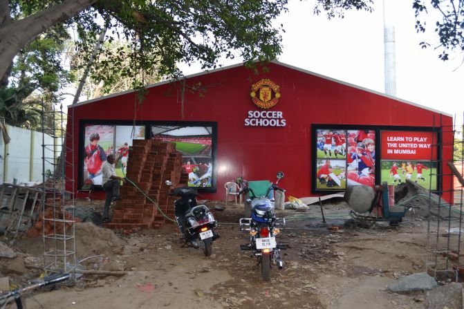 The Manchester United Soccer School in Mumbai pictured during its development stages in May 2012. Head coach Chris O-Brien says: "It's not talent identification -- it's open to all abilities, gender and ages to appreciate what Manchester United is all about. If we develop players from that, fantastic."