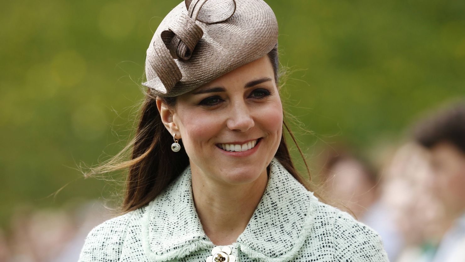 Catherine, Duchess of Cambridge attends the National Review of Queen's Scouts at Windsor Castle on April 21, 2013.