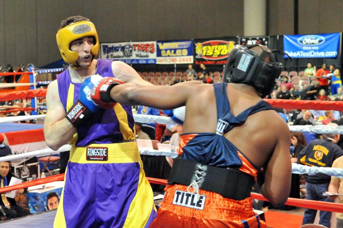 Tsarnaev, left, in a 2009 boxing match, told the FBI he wanted to be on the US Olympic team.