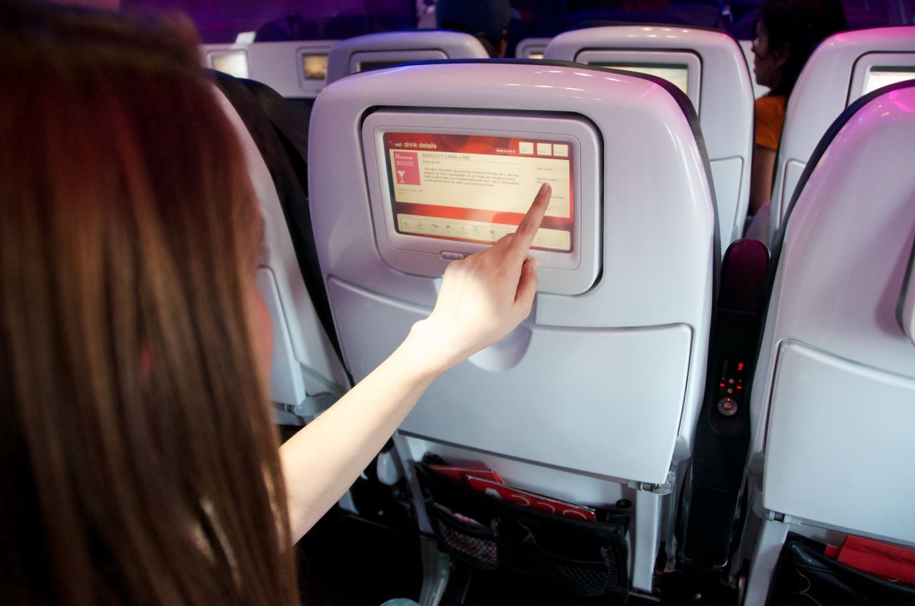 Virgin's in-flight entertainment system now doubles as Cupid. 