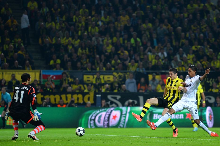 Dortmund regrouped at half-time and Lewandowski turned home his second of the night five minutes into the second half after escaping the Real offside trip.