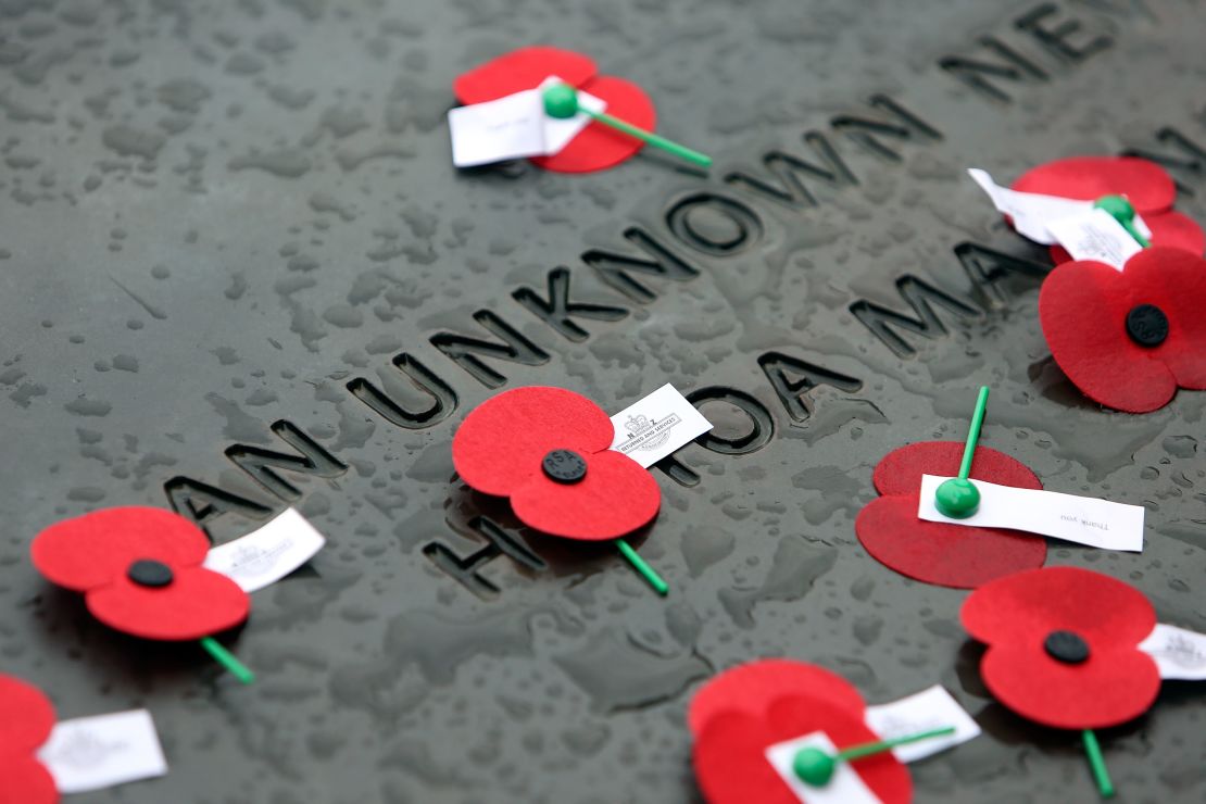 Poppies are used to honor fallen soldiers on Anzac Day.