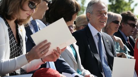 Former UK Prime Minister Tony Blair attends the ceremony.
