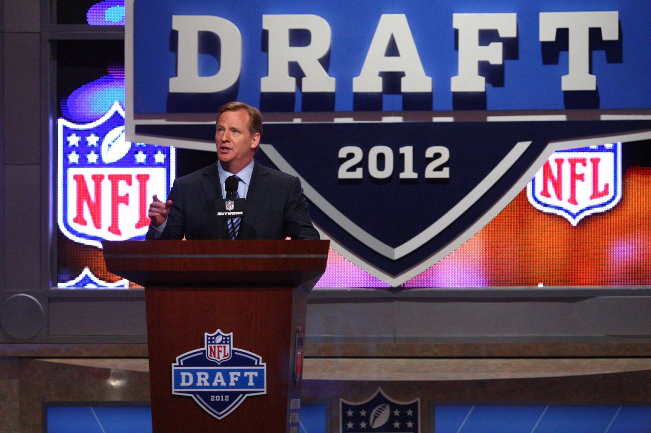 NFL Commissioner Roger Goodell takes center stage at the draft, which is held each year at New York's iconic Radio City Music Hall.
