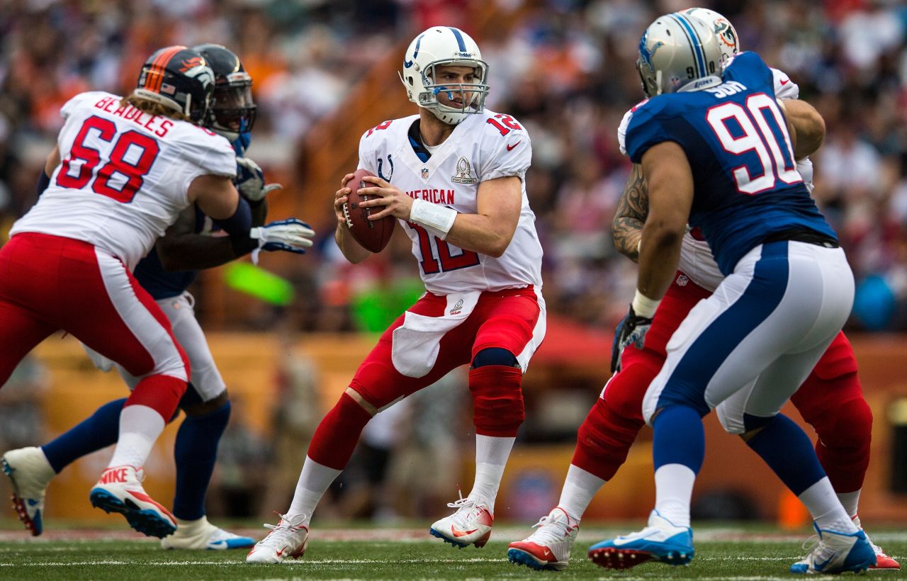Andrew Luck went to the Colts as 2012's top pick, having delayed his entry by a year. Fan groups started a "Suck for Luck" campaign in the hope their team would get the quarterback. He broke a rookie record for passing yards in his debut season. Like Elway, he is a Stanford alumni.