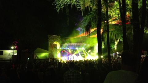 Cell phone photo taken at Wanee Festival: Somewhere in there is a band.